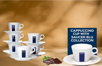 Lavazza Branded 6 X 5.5 Oz Cappuccino Cups & Saucers Gift Set • £46.99