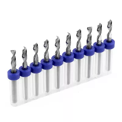 10pcs 3.2mm Micro Tungsten Carbide Twist Drill Bit PCB For Dremel Rotary CNC • $13.02