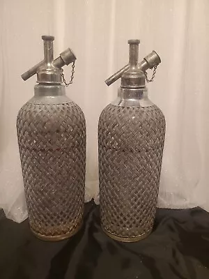 Vintage Sparklets NEW YORK Metal Wrapped Glass 13 1/4   Seltzer Bottle • $50