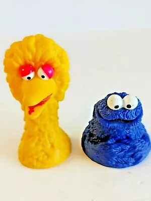 Vintage Sesame Street Finger Puppets Big Bird And Cookie Monster Heads #15524 • $14.96