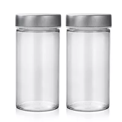 2 Pcs Glass Spice Jars/Bottles - 3oz Empty Round Spice Containers With Airtig... • $17.62