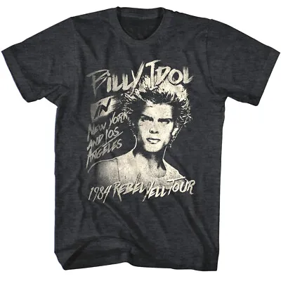 Billy Idol Rebel Yell Tour 1984 Men's T Shirt Los Angeles New York Punk Rock • $26.50