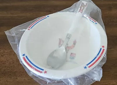 VTG 1991 Kellogg's Tony The Tiger Olympic Cereal Bowl & Spoon Set. NEW & UNUSED. • $16.95