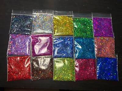 Holographic Glitter Hexagon Mix 0.4MM 1MM 2MM Pink Blue Nail Art US Seller  • $2.50