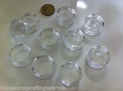 Cosmetic Sample Jars Empty Plastic 5 Gram Ml Lip Balm Containers Clear (5) 5014 • $12.95