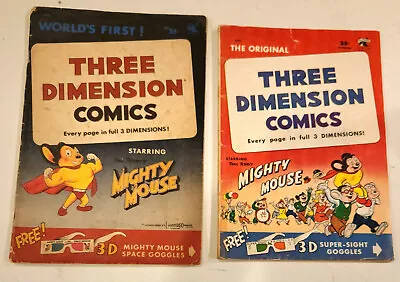 Three Dimension Comics #1 & #2 Vg/fine Set Mighty Mouse 1st 3-d Comic Ever 1953 • $39.95