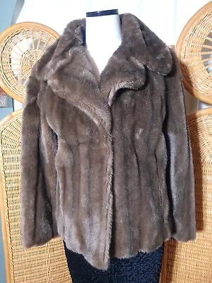 Mink Style Faux Fur Jacket By Astraka In Light Brown. 40  Bust. Fully Lined • $18.50