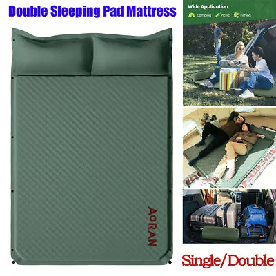 Self-Inflating Camping Mat Outdoor Double Sleeping Pad Mattress Air Bed Hiking • $39.99