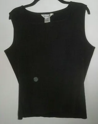 Misook ~ Art To Wear ~ Black & Brown Heather Mix Tank/Shell/Cami ~ XL • $38