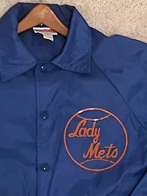 Vintage Original Lady Mets New York Mets Nylon Hartwell Mrs. Met Jacket 1 Of 1!! • $120