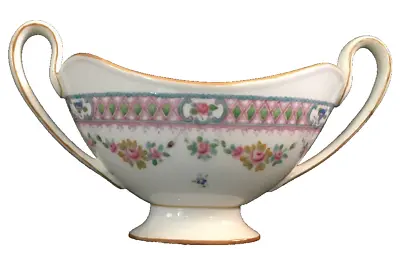 Antique Minton Gravy Or Sauce Bowl Blue Pink Green Enamel W Yellow Trim England • $45