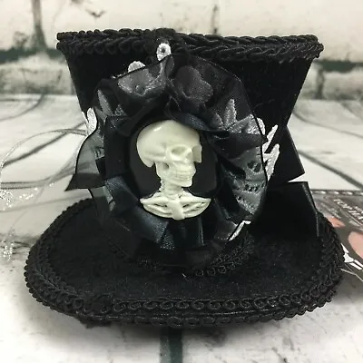 Skeleton Black Mini Cocktail Top Hat Lace Halloween Goth Cosplay Costume Burlesq • $11.99