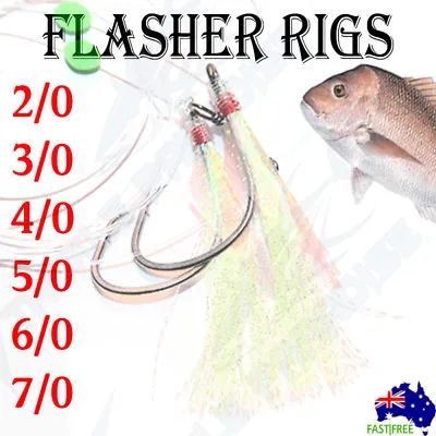 $7.95 • Buy Yellow Snapper Snatchers Rigs Flasher Circle Hooks Fishing Lure Paternoster Lumo