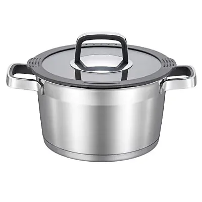$65.71 • Buy 5 Quart Stock Pot With Glass Lid Nickel Free Stainless Steel Healthy Stockpots W