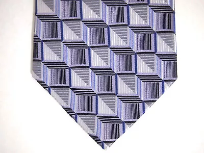 Insignia Martin Wong Mens Necktie Tie Purple Grey Checkered 100% Silk 58  • $5.99