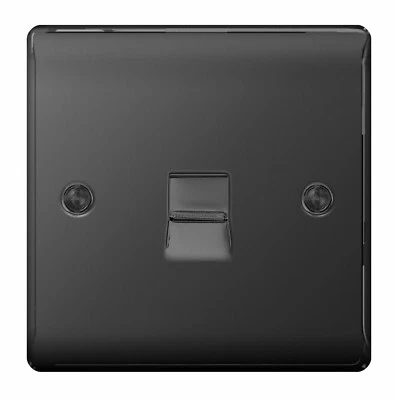 £4.98 • Buy Metal Matt Black Secondary BT Phone Outlet - Slave Socket With Flush Edge
