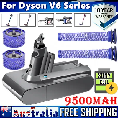 9500mAh For Dyson V6 Battery V6 Animal DC58 DC61 DC62 DC72 SV03 SV04 / Filters • $15.99