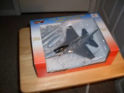 Diecast F-16 Fighting Falcon Spec Cast Coin Bank Model #46007 • $25