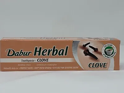DABUR Herbal Clove Toothpaste No Added Fluoride Gum Protecting 100ml-3 Pack • £12.49