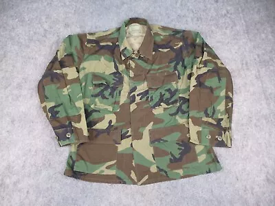 Woodland Camo Jacket Mens Medium Military BDU Shirt M81 Hot Weather Ripstop US • $24.99