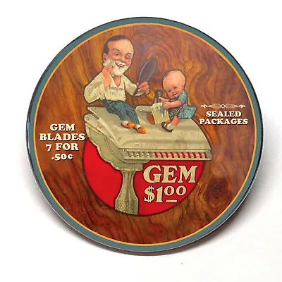 GEM Razor Blades Shaving Advertising Pocket Mirror Vintage Style • $15