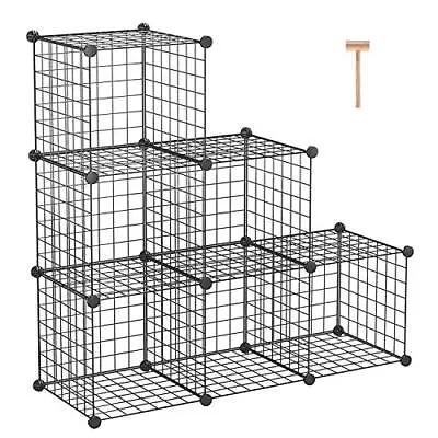 Wire Cube Storage 6 - Cube Organizer Metal C Grids Modular Shelves Units Stor... • $44.54