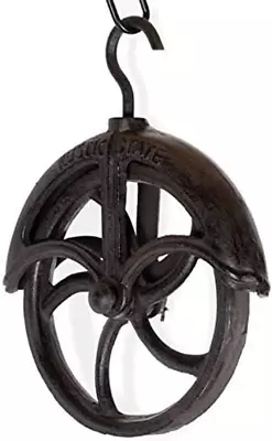 Makara Cast Iron Vintage Industrial Wheel Farmhouse Pulley 7 Inch • $44.91