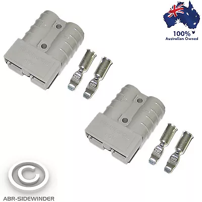 $7.95 • Buy 2x Anderson Plugs 50 Amp 'grey' Matched Pair Heavy Duty
