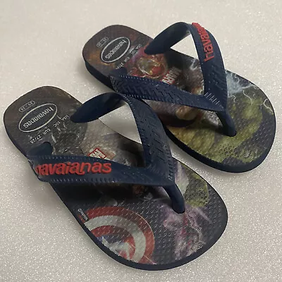 Havaianas Marvel Toddler Boys USA 10C Slippers Flip Flops Black Panther PreOwned • £12.05