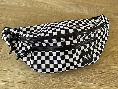 Vans Ward Checkerboard Bumbag Cross Body Pack Black White Oversized Rave Skate • £22