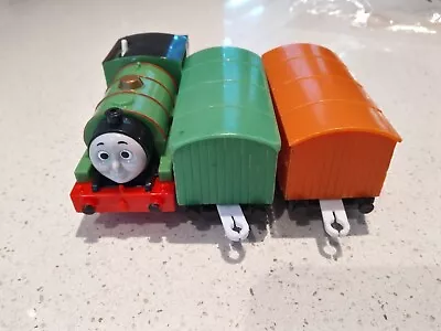 Percy - Thomas & Friends Trackmaster Train & Two Freight Wagons • $33