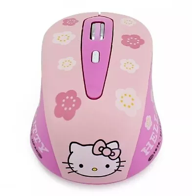 Pink Anime Sanrio Hello Kitty Desktop Computer Mac Laptop Mouse 2.4G Wireless • £15.99