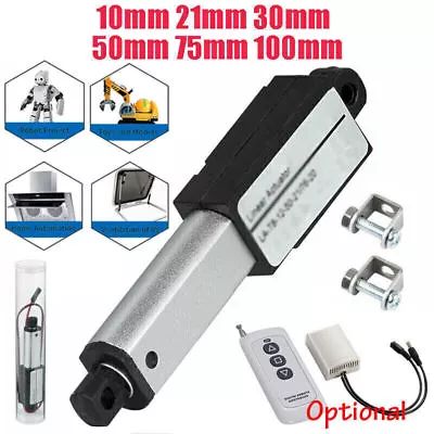 6.4N~ 188N Micro Mini Electric Linear Actuator 12V 10MM 100MM Fast Speed 150MM/S • £25.39