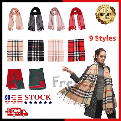 Mens Womens Winter Cashmere Scarf Scarves Plaid Wool Striped Warm Scotland Made • $7.44