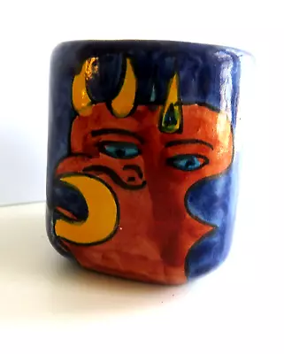 Art Pottery Coffee Mug Cup Handmade Signed Mexico Amora • $15