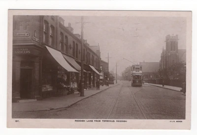 £4 • Buy Reddish, Reddish Lane Tram Terminus, Manchester, Cheshire, Real Photo Postcard