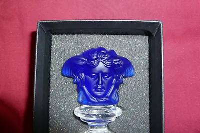 Rosenthal Versace Glass Wine Bottle Stopper Blue Brand New Boxed  • $62.11