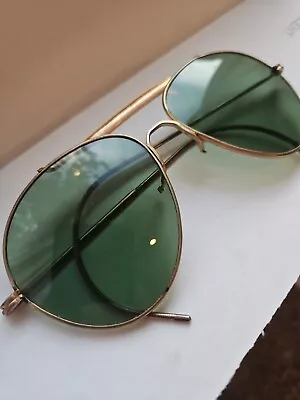 Vintage WWII Era Military Issue Aviator Sunglasses With Curved Arms • $25