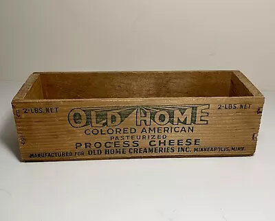 Vintage Old Home Creameries Inc Process Cheese 2-lbs Wooden Box Minneapolis MN • $10