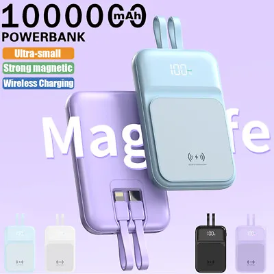 1000000mAh Mini Magnetic Power Bank Wireless Battery Pack For IPhone 15 14 13 12 • $15.91