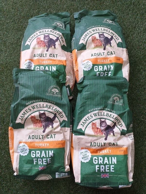 £17 • Buy James Wellbeloved Cat Adult Grain Free Turkey & Vegetables 4 X 1.5kg (BB 08/21) 