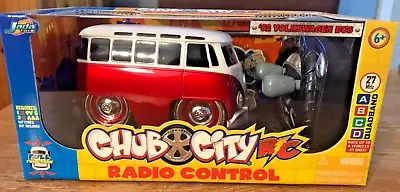 New 2006 Jada Chub City R/C Radio Control ‘59 VW Volkswagen Bus Red Van • $39.99