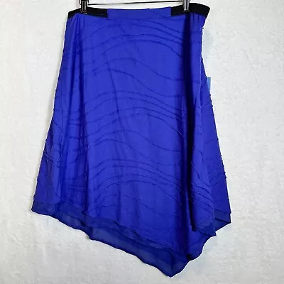 NWT Simply Vera Wang Asymmetrical Skirt Blue Waist Size Large • $21