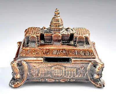 Vintage Metal Coin Bank/Paperweight  The Capitol Washington D.C.  • $14.95