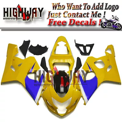 Motor ABS Fairing Bodywork Panel Set Fo Suzuki GSXR600 750 2004 2005 Yellow Blue • $483.28