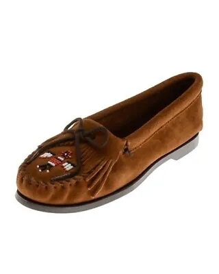 NWOB Women's Thunderbird Sueded Leather Boat Sole Moccasin In Brown Size 7 • $40