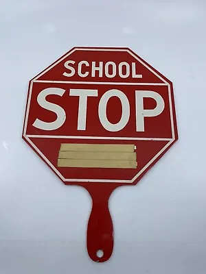 STOP POLICE Red Antique Vintage Octagon CROSSING GUARD SIGN Used RARE School N1 • $101