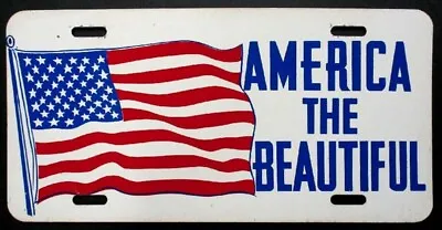 $24.95 • Buy Vintage USA Flag America The Beautiful Patriotic Booster License Plate