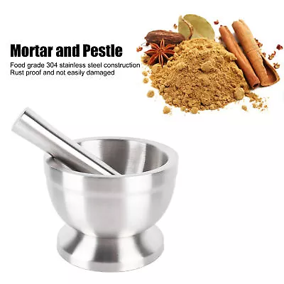 (Split Large Silicone Lid )18/8 Stainless Steel Mortar And Pestle W/Silicone DO • $62.27