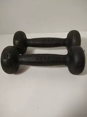 Cast Iron Hand Weights Vintage Set Of 2-2 Pound • $3.99